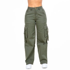WIDE LEG CARGO POCKET PANTS-RJH20697