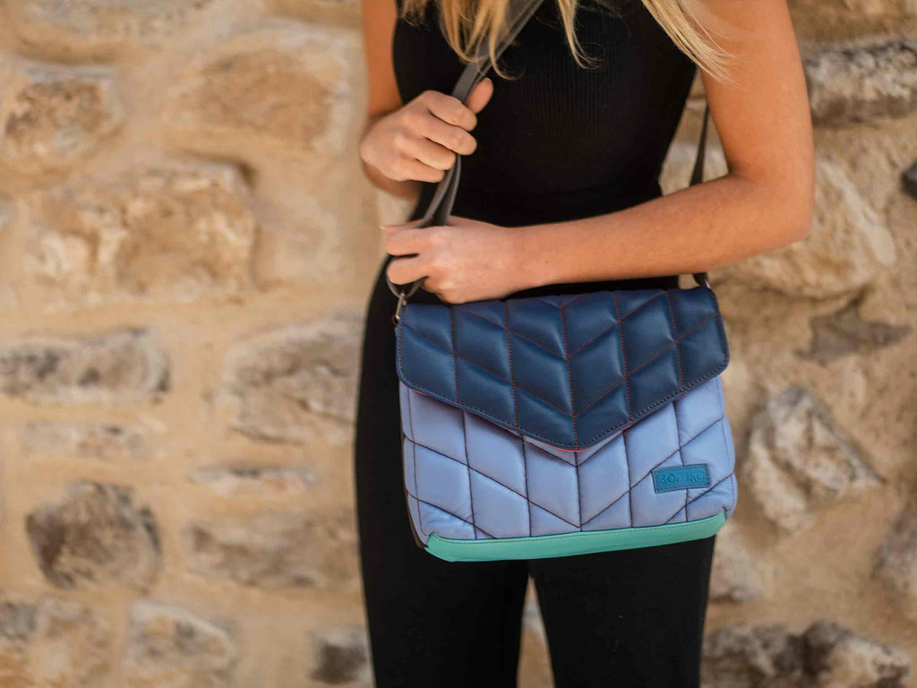 WONENA Soruka Santorini Leather Crossbody Bag — upcycled leather handbags category context