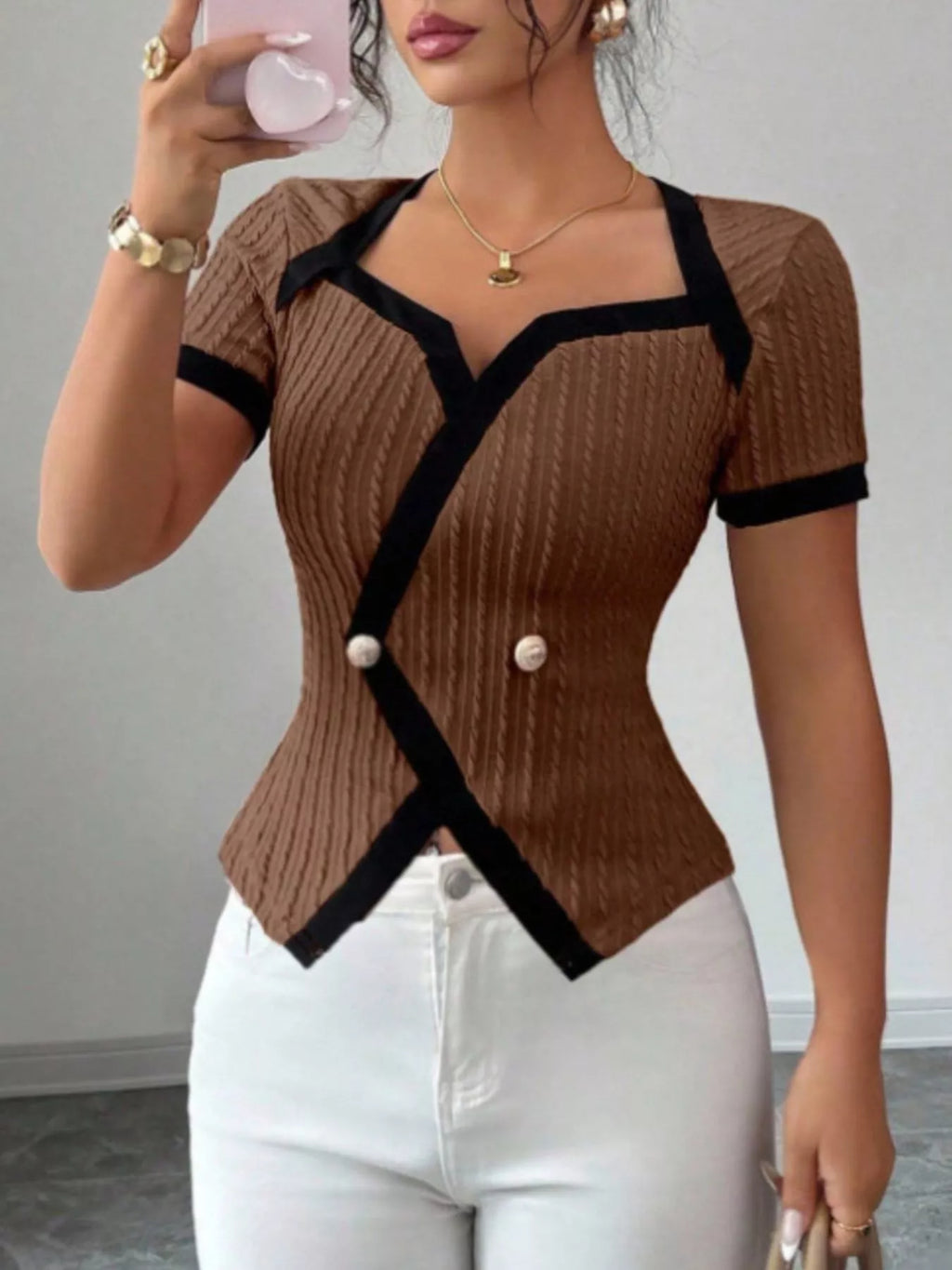 Contrast Trim Short Sleeve T-Shirt