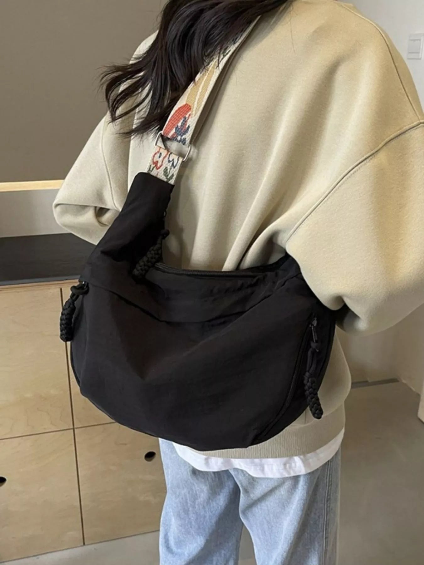 Adjustable Wide Strap Crossbody Bag