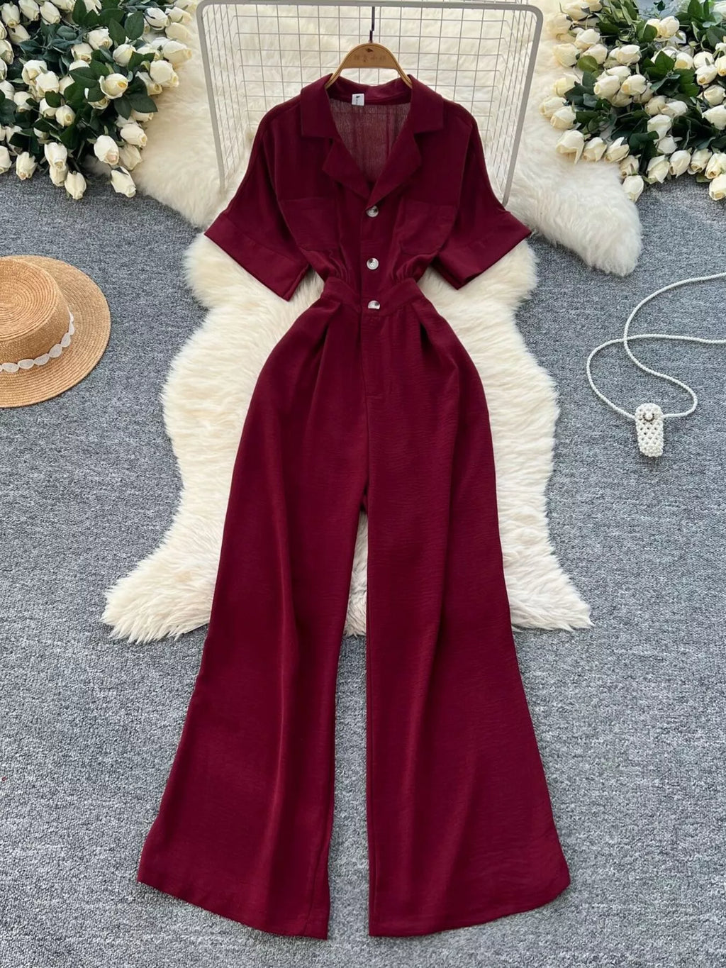 Tie Waist Wide Leg Jumpsuit