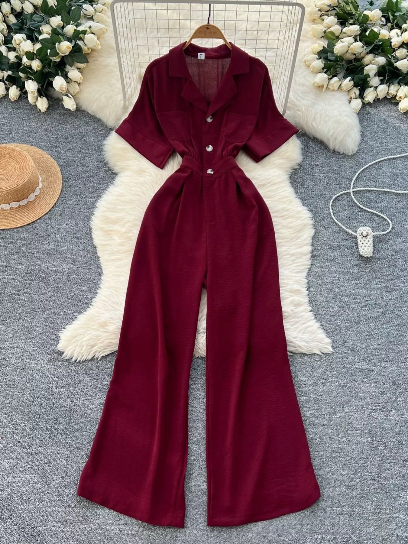 Tie Waist Wide Leg Jumpsuit