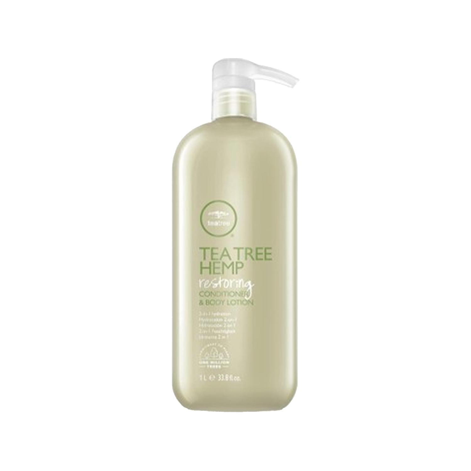 Paul Mitchell Tea Tree Hemp Restoring Hair Cream and Body Lotion - 1000ml Moisturizing Hydration for Dry Hair and Skin