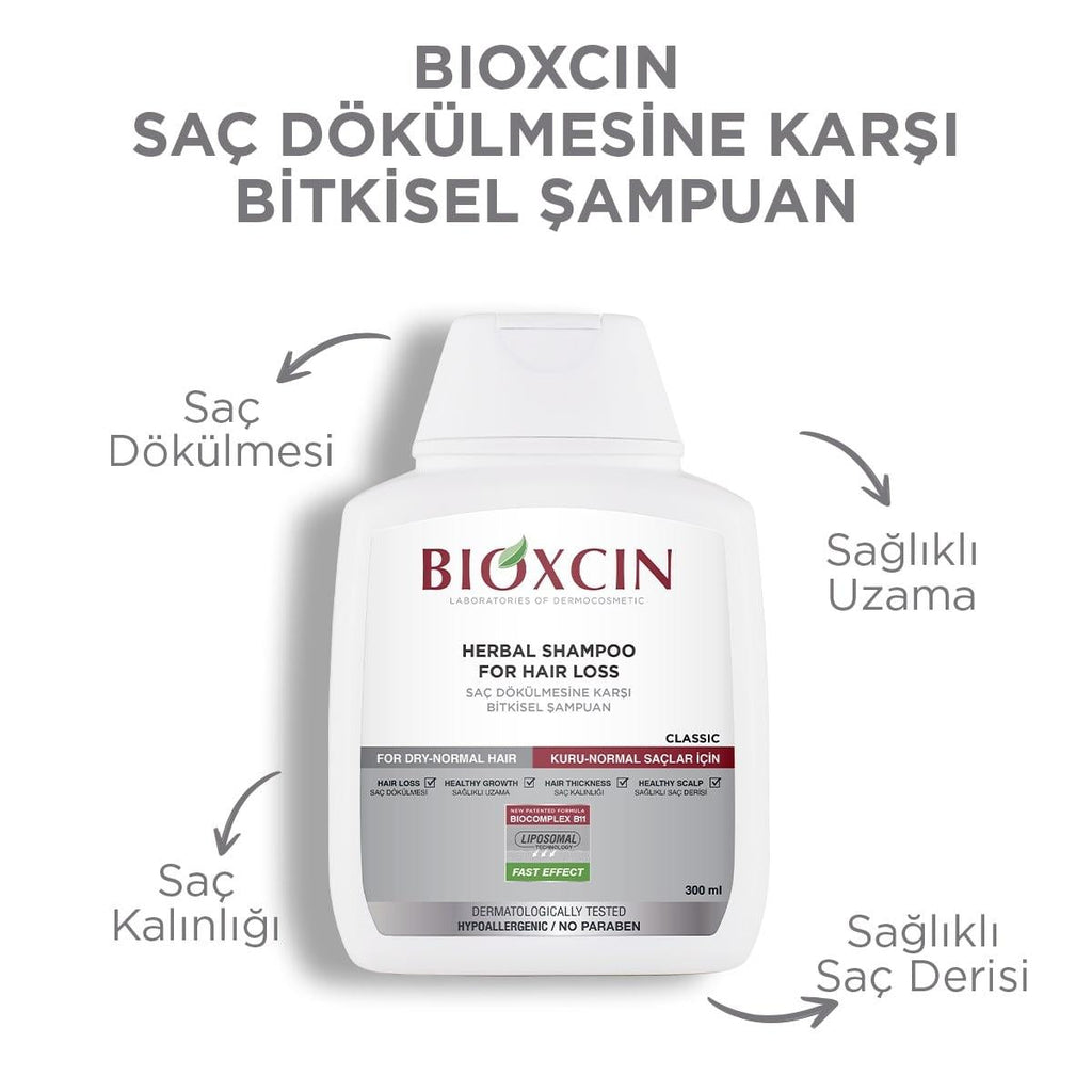 Bioxcin Botanical Shampoo for Hair Loss - Hypoallergenic, Paraben-Free, 10.14 fl oz