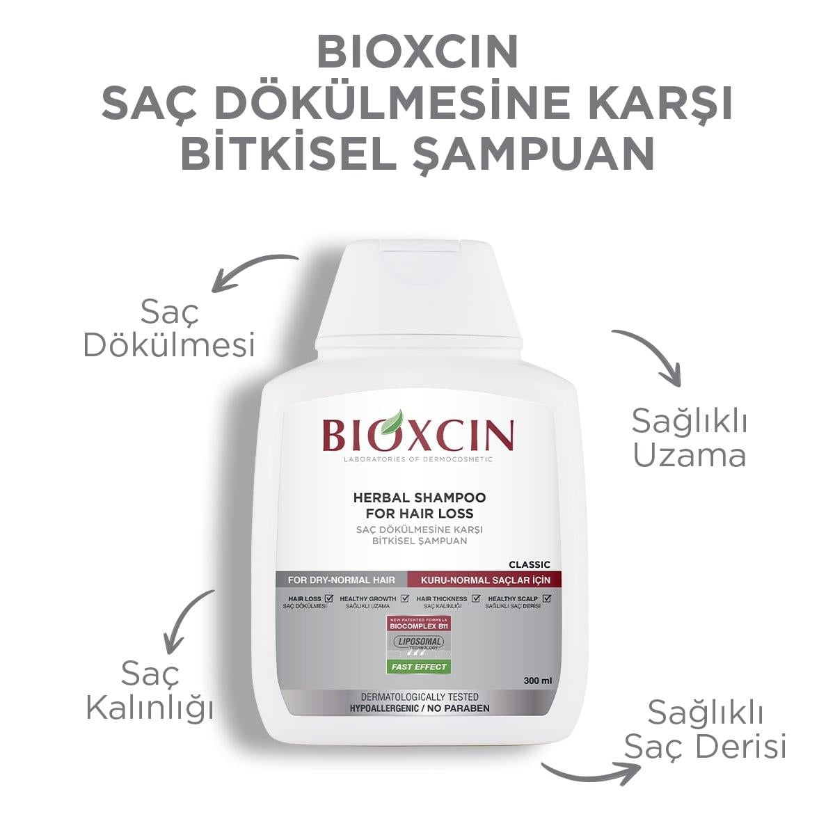 Bioxcin Botanical Shampoo for Hair Loss - Hypoallergenic, Paraben-Free, 10.14 fl oz