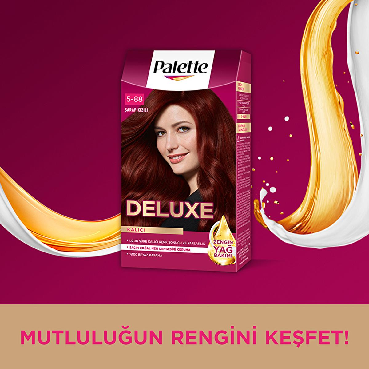 Palette Deluxe Şarap Kızılı Hair Dye - Long-Lasting Wine Red Hair Color with Nourishing Properties