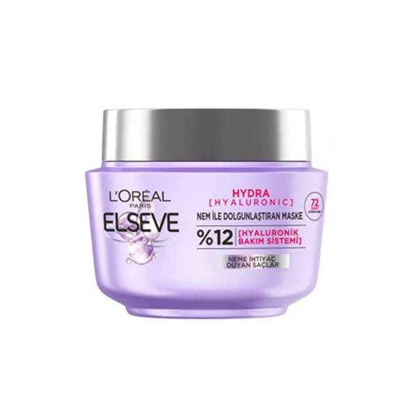 Loreal Elseve Hydra Hyaluronic Acid Hair Mask: 72-Hour Hydration & Plumping for Dry Hair, Volumizing, Lightweight 300ml