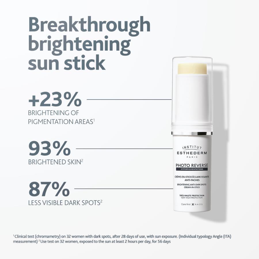 Esthederm Institut Photo Reverse Stick SPF 50+ Sunscreen - Anti-Dark Spot, Portable Sun Protection for Sensitive Skin