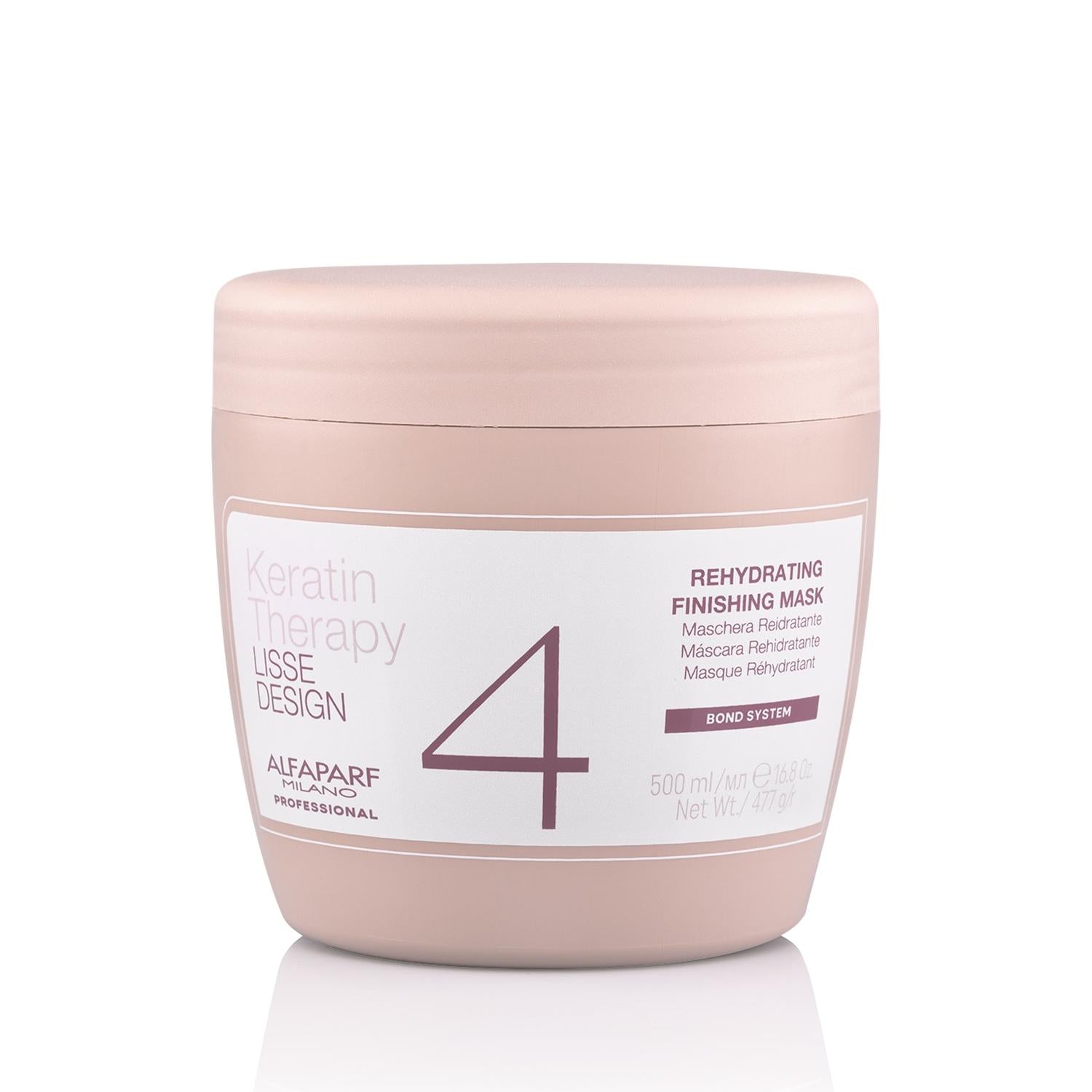 Alfaparf Moisturizing Hair Mask - Keratin Therapy Lisse Design for Dry/Damaged Hair, 500ml