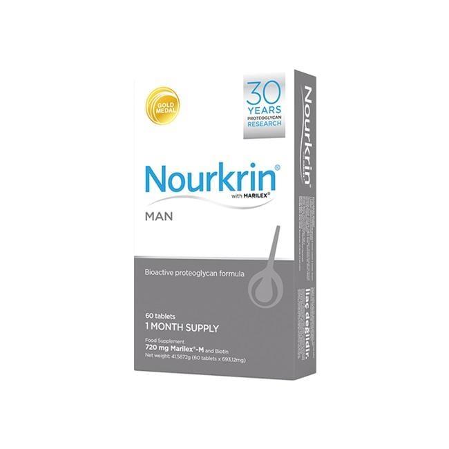 Nourkrin Man Hair Loss Supplement for Men - Supports Hair Health & Growth with Marilex-M, Biotin & Silica - 60 Tablets