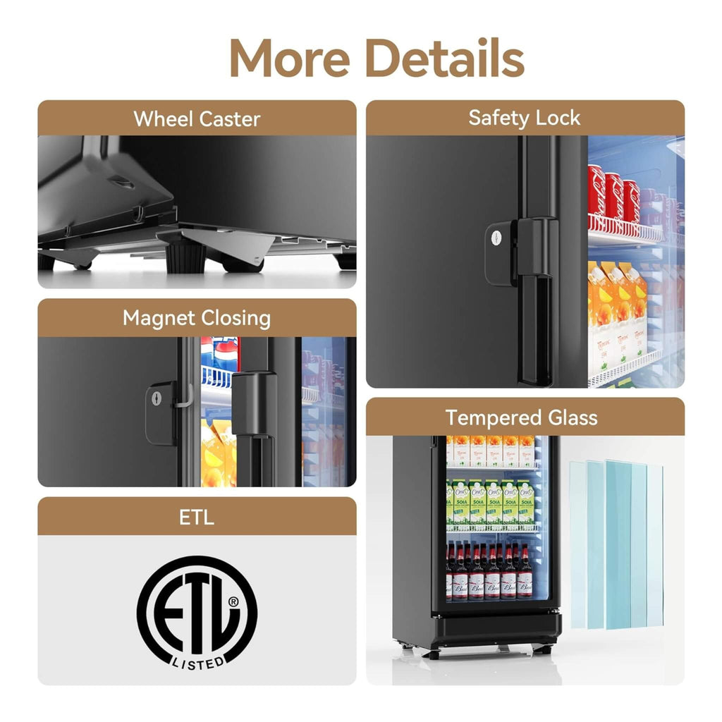 6.0 Cu.Ft Commercial Beverage Refrigerator With Glass Door And Adjustable Shelves (SAK28460) – SAKSBY WHOLESALE, view 6