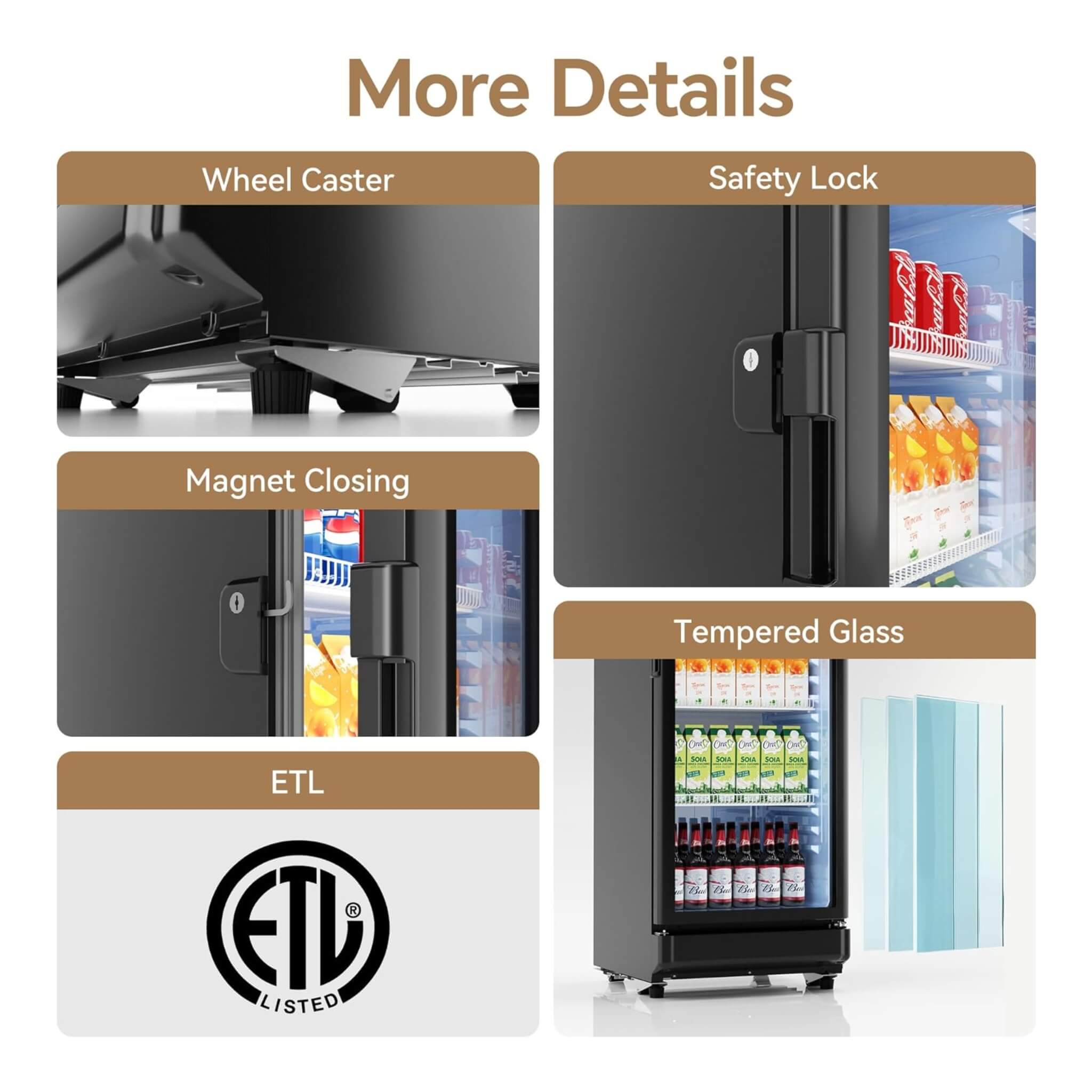 6.0 Cu.Ft Commercial Beverage Refrigerator With Glass Door And Adjustable Shelves (SAK28460) – SAKSBY WHOLESALE, view 6