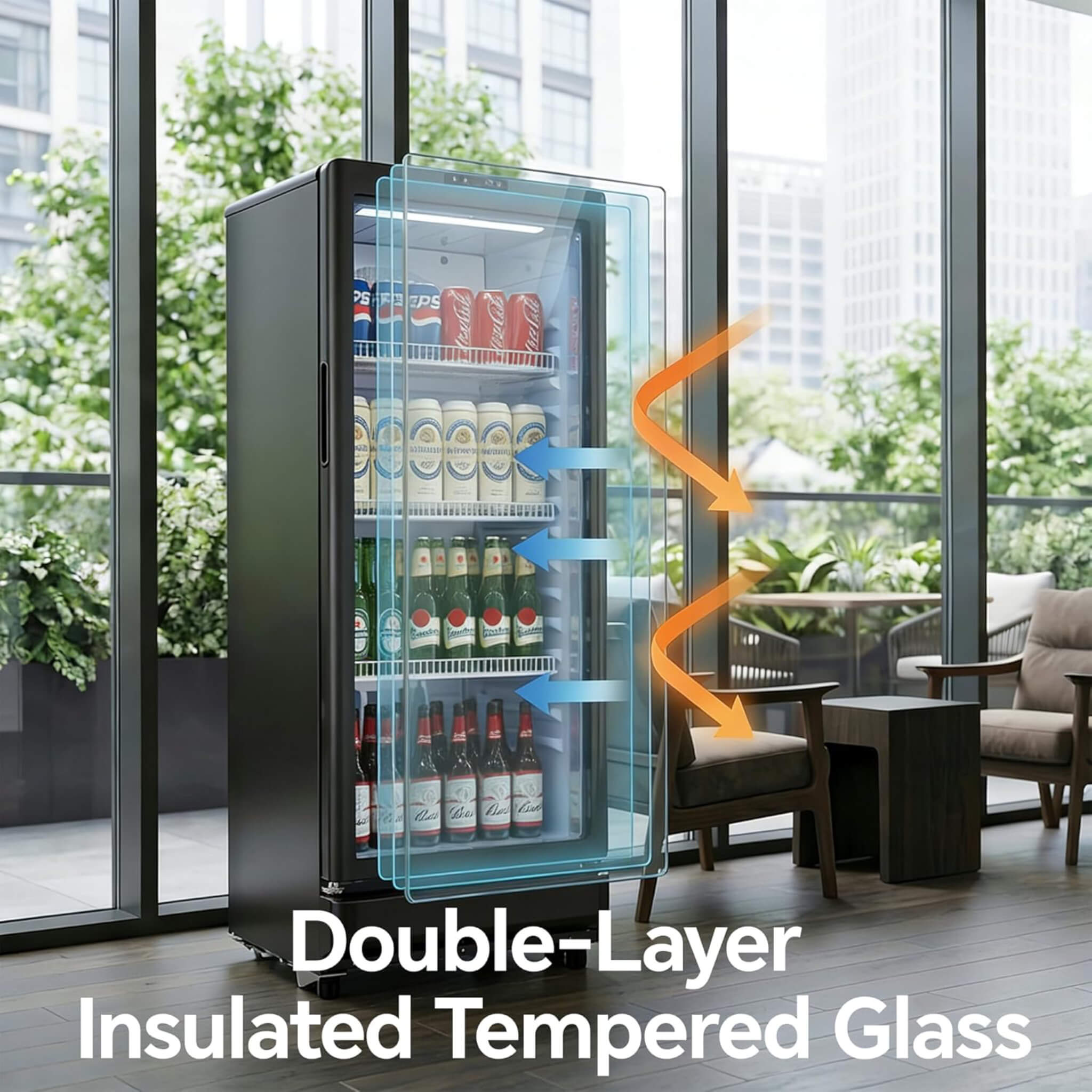 6.0 Cu.Ft Commercial Beverage Refrigerator With Glass Door And Adjustable Shelves (SAK28460) – SAKSBY WHOLESALE, view 9