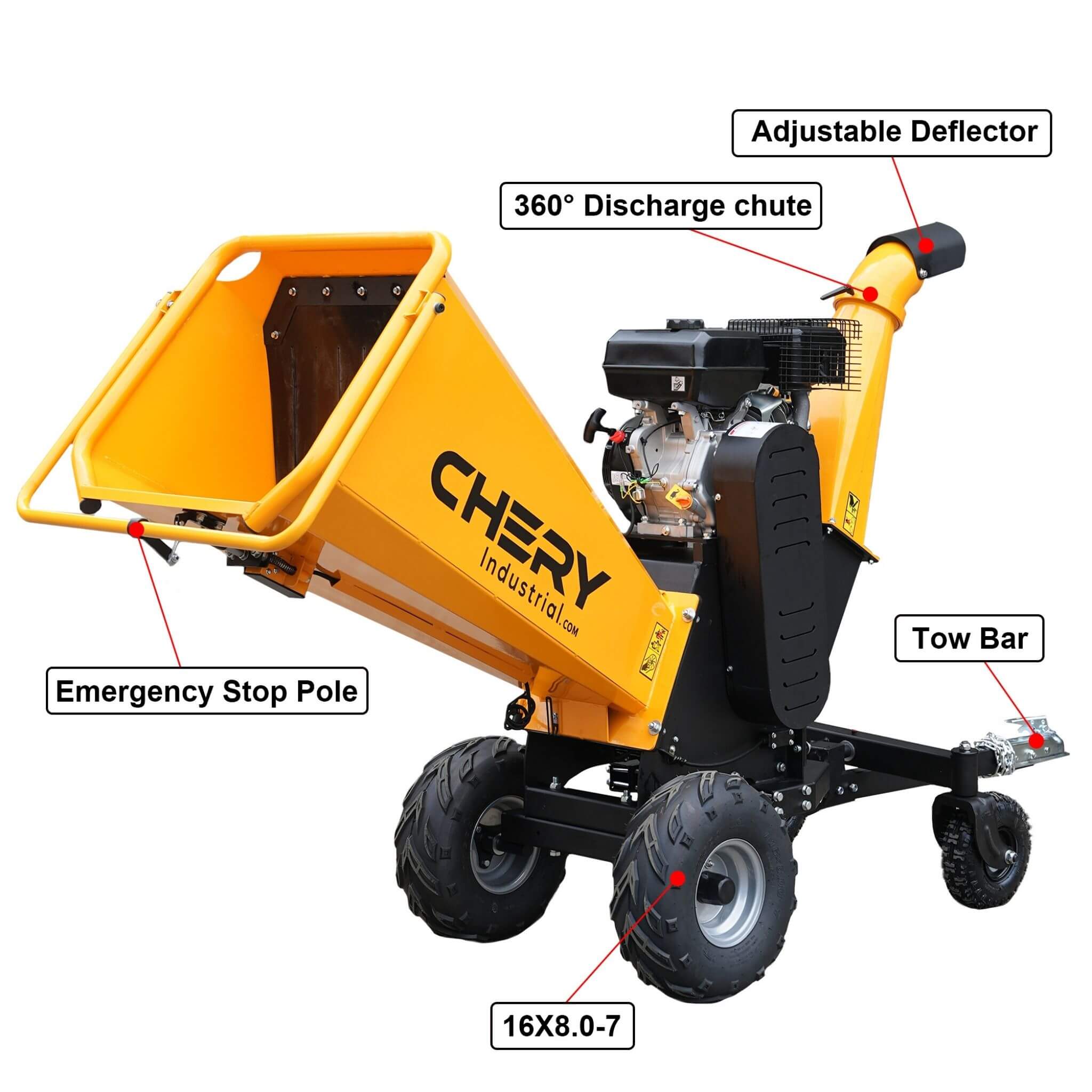 Heavy-Duty 6-Inch 420CC 15HP Gas Wood Chipper Shredder Mulcher With Tow Bar & Safety Stop Bar (SAK42731) – SAKSBY WHOLESALE, 