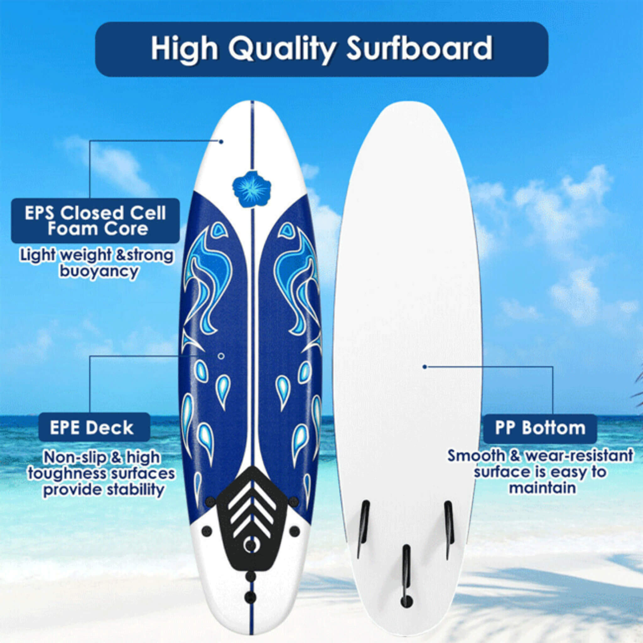 6FT Inflatable Blow Up Stand Up Paddle SUP Surfboard (SAK94461) – SAKSBY WHOLESALE, view 5