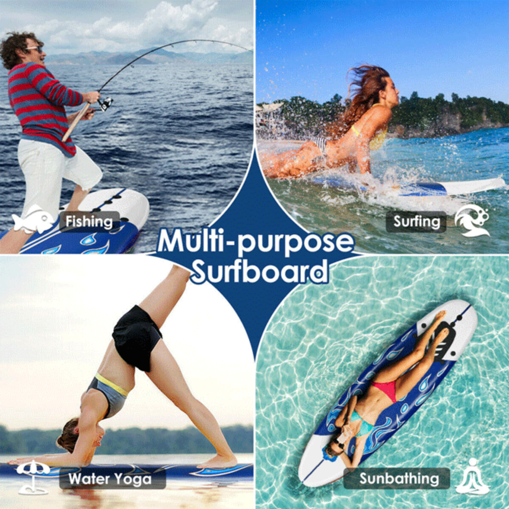 6FT Inflatable Blow Up Stand Up Paddle SUP Surfboard (SAK94461) – SAKSBY WHOLESALE, view 7