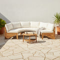 Alora 6-Person Half Moon Beige Patio Sectional Set With Cushions And Table (SAK61928) – SAKSBY WHOLESALE