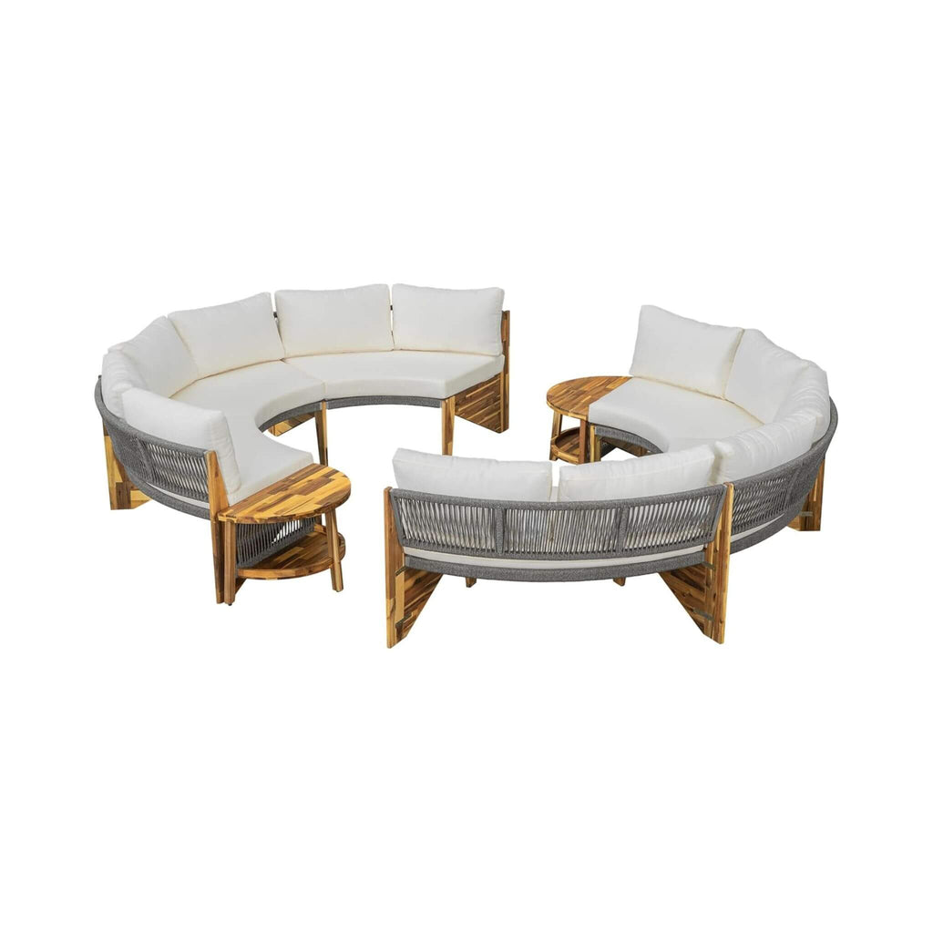 Alora 6-Person Half Moon Beige Patio Sectional Set With Cushions And Table (SAK61928) – SAKSBY WHOLESALE, view 6