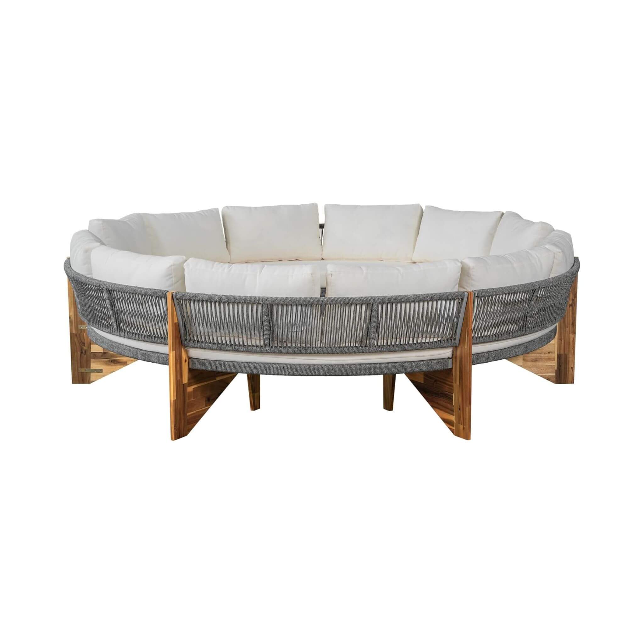 Alora 6-Person Half Moon Beige Patio Sectional Set With Cushions And Table (SAK61928) – SAKSBY WHOLESALE, view 8
