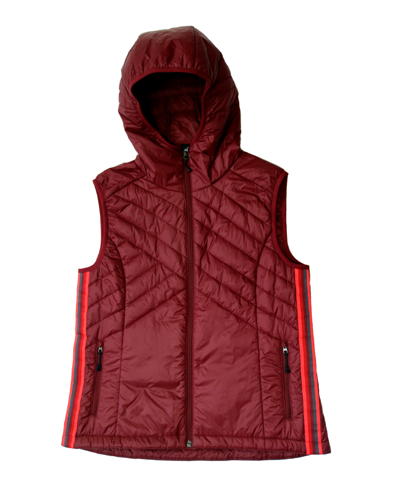 Goal Five Powerstripe Eco-Friendly Down Hooded Vest — back view