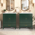 Nuvia 60-Inch Green Vintage Double Sink Vanity With Cabinets And Drawers (SAK26149) – SAKSBY WHOLESALE