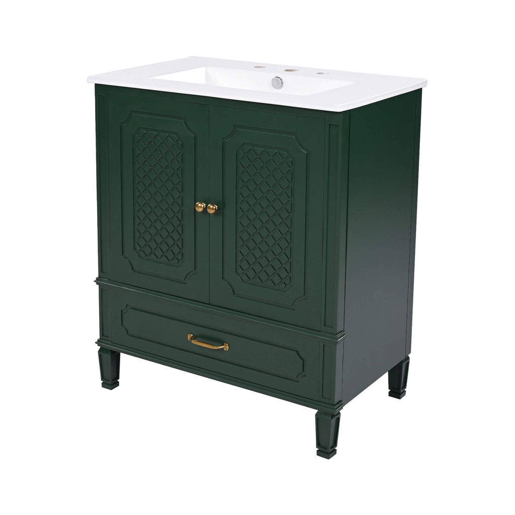 Nuvia 60-Inch Green Vintage Double Sink Vanity With Cabinets And Drawers (SAK26149) – SAKSBY WHOLESALE, view 3
