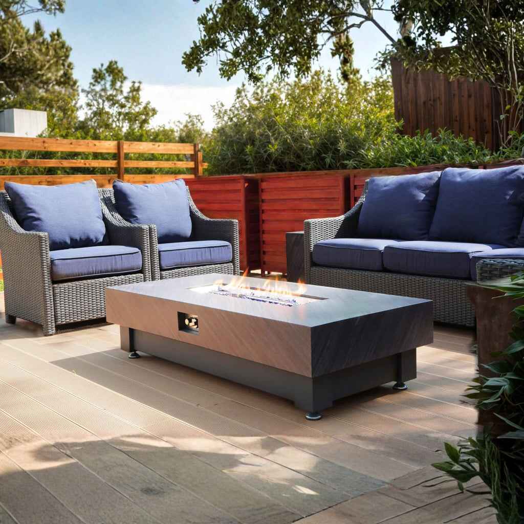 Alora Premium 60-Inch Rectangular Outdoor Modern Propane Fire Pit Table With Rain Cover (SAK91273) – SAKSBY WHOLESALE, view 3