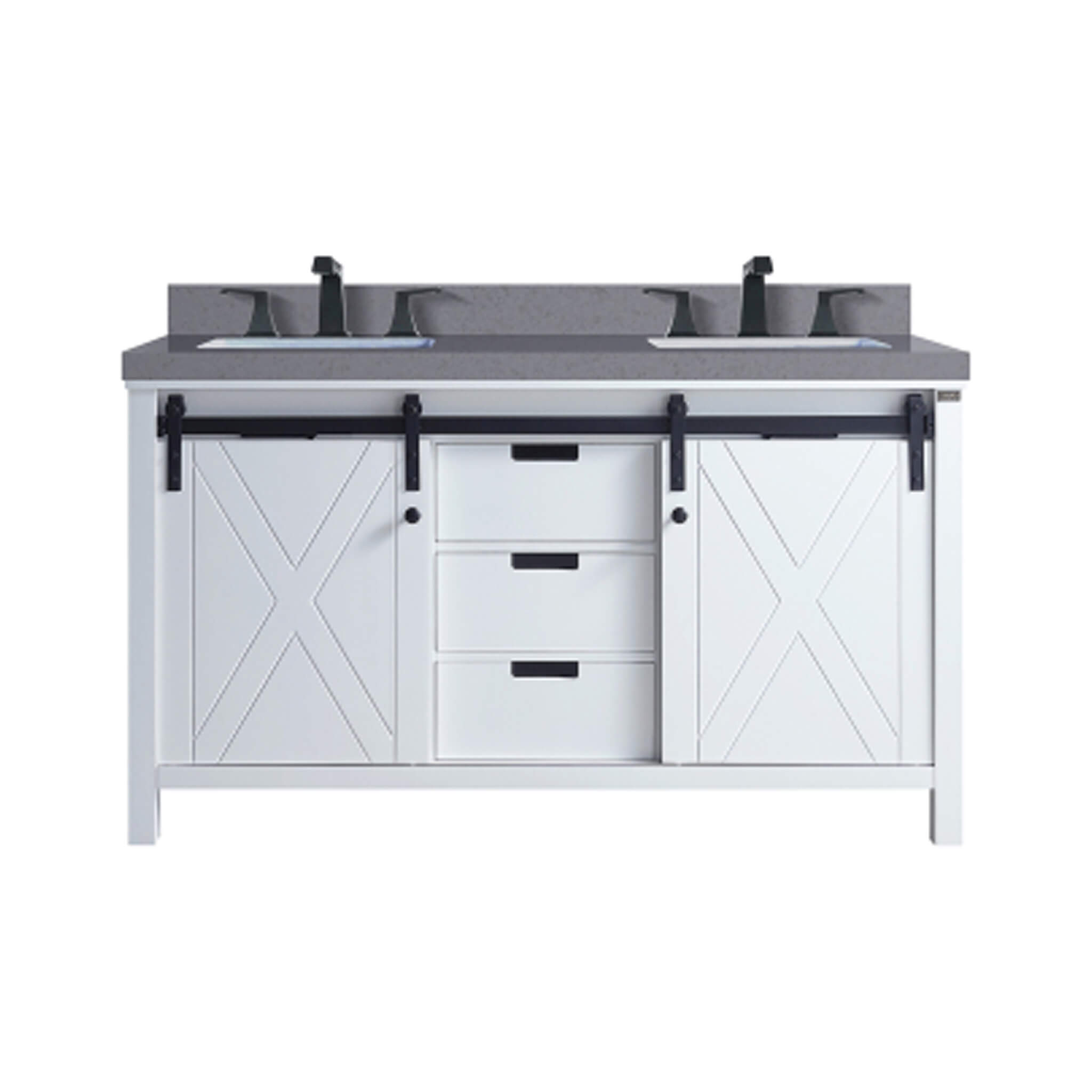 Nuvia White Bathroom Vanity With Gray Quartz Top And Faucet Set (SAK40685) – SAKSBY WHOLESALE, view 9