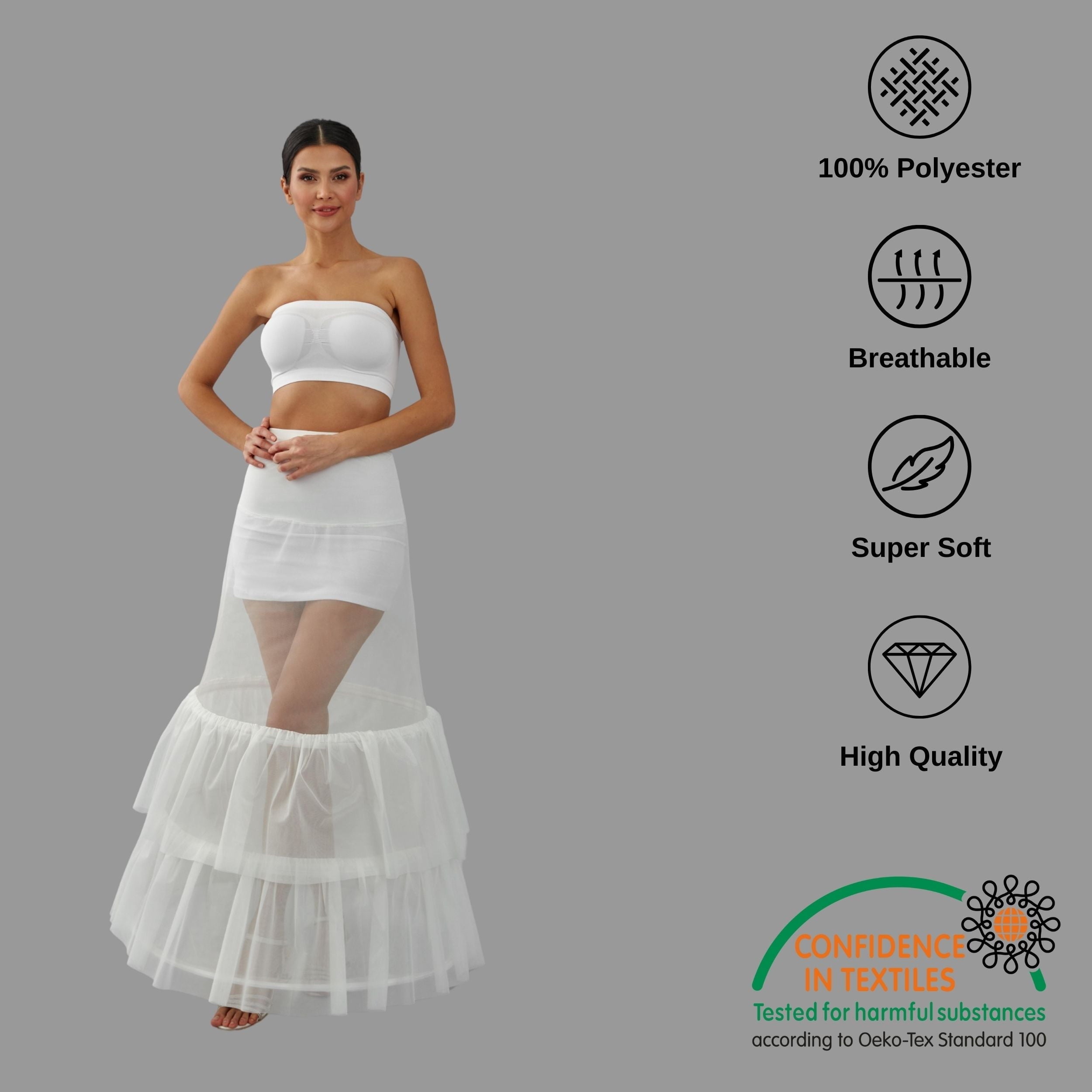 Trumpet Wedding Dress Underskirt, White Petticoat Skirt – Bridal Port, view 2
