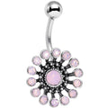 BodyCandy Pink Faux Opal Bid You Adieu Flower Belly Ring — main product shot