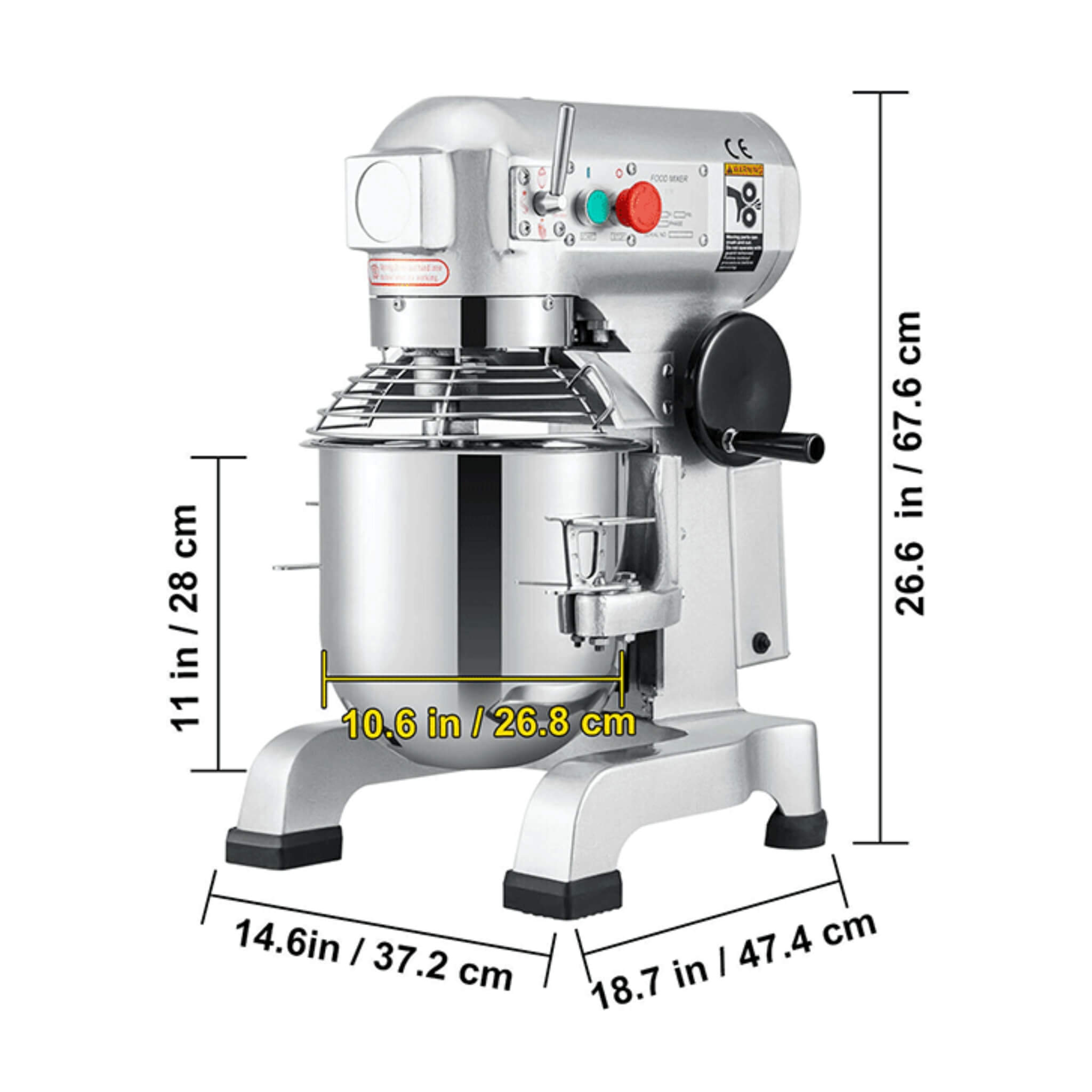 600W Commercial Dough Kneader Bakery Mixer Machine, 15QT (SAK95629) – SAKSBY WHOLESALE, view 10