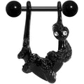 BodyCandy 16G 3/8 Black Plated Coiled Snake Right Dangle Cartilage Earring — main product shot