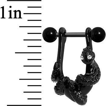 BodyCandy 16G 3/8 Black Plated Coiled Snake Right Dangle Cartilage Earring — lifestyle context