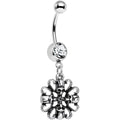 BodyCandy Clear Gem Quadruple Halloween Skull and Snake Dangle Belly Ring — main product shot
