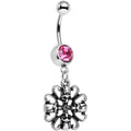 BodyCandy Pink Gem Quadruple Halloween Skull and Snake Dangle Belly Ring — main product shot