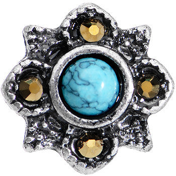 BodyCandy 16G 1/4 Faux Turquoise Bohemian Flower Tragus Cartilage Earring — lifestyle context