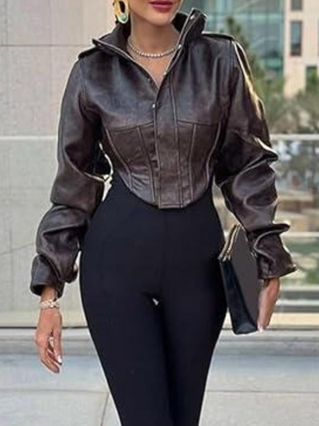 Vintage Style Slim Fit Leather Jacket