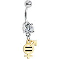 BodyCandy Clear Gem Coexist Gender Equality Dangle Belly Ring — main product shot