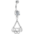 BodyCandy Clear Gem Peace Sign Heart Love Equality Infinity Dangle Belly Ring — main product shot