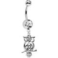 BodyCandy Clear Gem Celtic Knot Perched Owl Dangle Belly Ring — main product shot