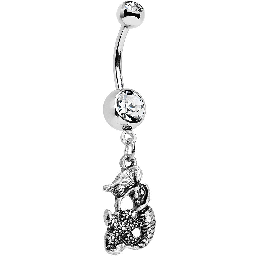 BodyCandy Clear Gem Miss Mermaid and Mr Starfish Dangle Belly Ring — main product shot