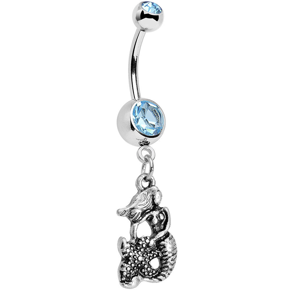 BodyCandy Aqua Gem Miss Mermaid and Mr Starfish Dangle Belly Ring — main product shot