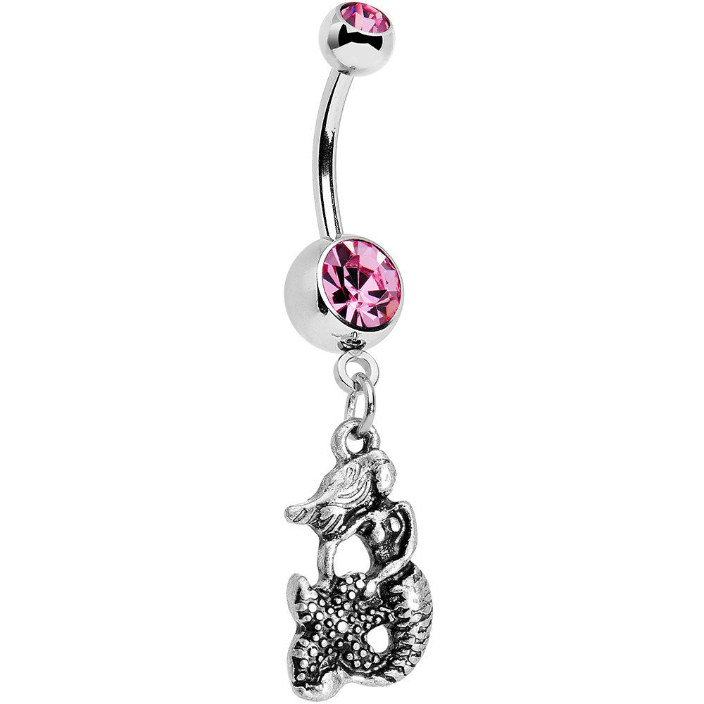 BodyCandy Pink Gem Miss Mermaid and Mr Starfish Dangle Belly Ring — main product shot