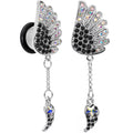 BodyCandy 1/2 Aurora Black Gem Arial Angel Wings Dangle Plug Set — main product shot