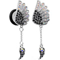 BodyCandy 9/16 Aurora Black Gem Arial Angel Wings Dangle Plug Set — main product shot
