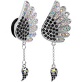 BodyCandy 5/8 Aurora Black Gem Arial Angel Wings Dangle Plug Set — main product shot