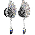 BodyCandy 18mm Aurora Black Gem Arial Angel Wings Dangle Plug Set — main product shot