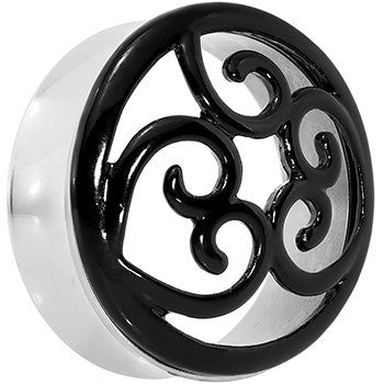 BodyCandy 30mm Steel Black Filigree Duet Heart Saddle Plug Set — lifestyle context