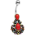 BodyCandy Red Orb Splash of Color Southwestern Elegant Drop Belly Ring — main product shot
