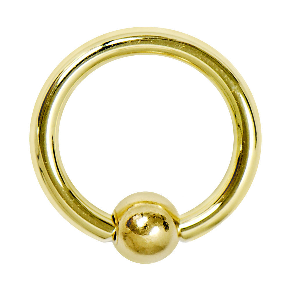 BodyCandy Solid 14K Yellow Gold 14G 7/16 Ball Closure Ring — main product shot